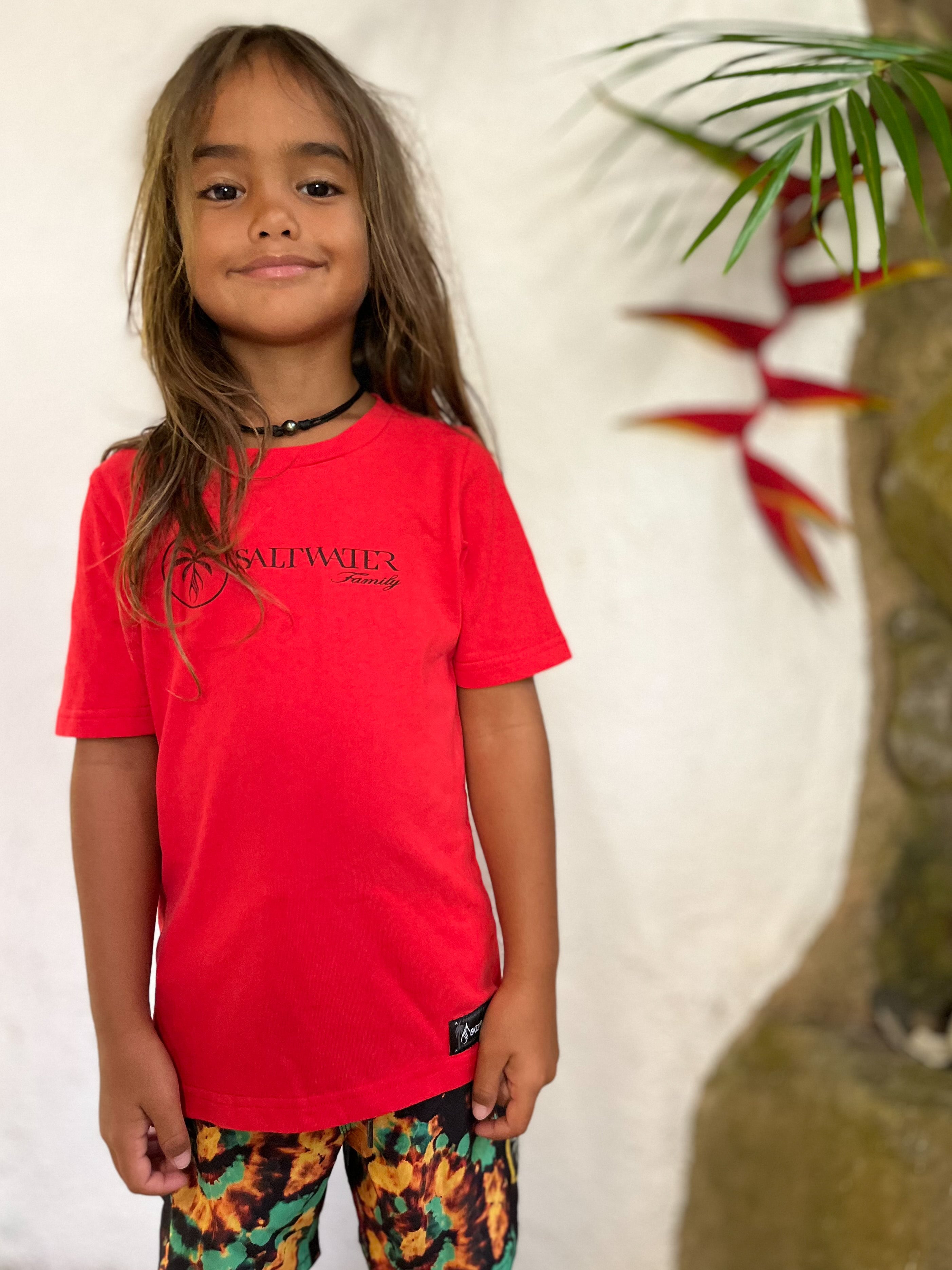 T shirt classic rouge Saltwater Family