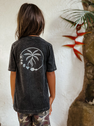 T-shirt garçon classic noir « Tahitian x army »